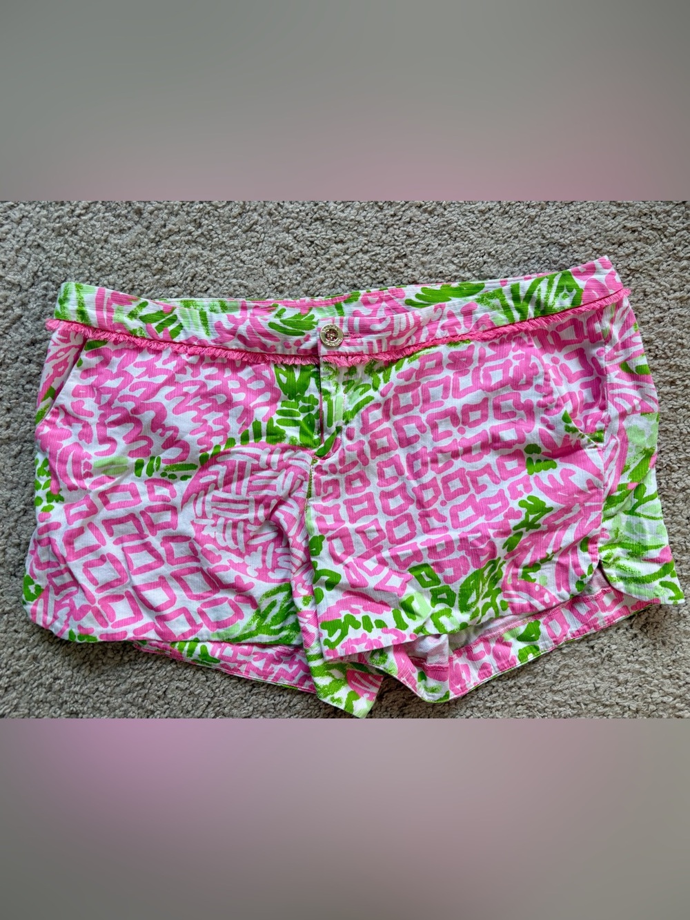 Lilly Pulitzer Pink & Green Printed Shorts